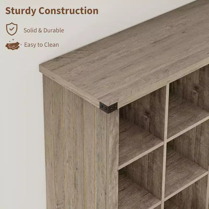COZONY Étagère de rangement à 9 cubes de 37,4 po, bibliothèque horizontale à 3 niveaux style ferme pour salon et entrée