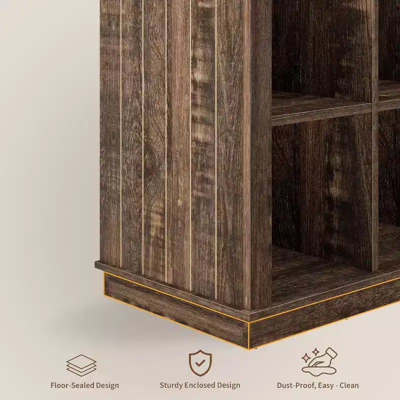 COZONY Étagère de rangement à 9 cubes de 37,4 po, bibliothèque horizontale à 3 niveaux style ferme pour salon et entrée