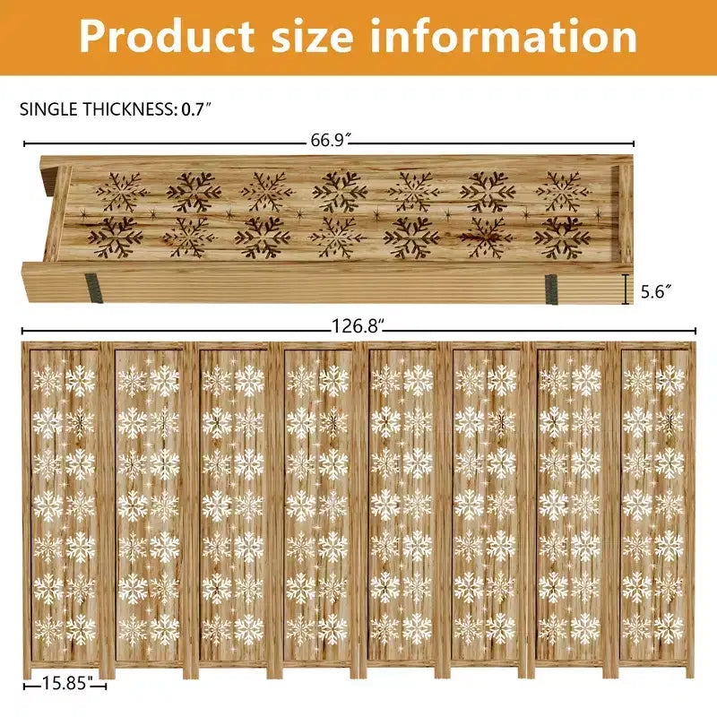 Dovelina 67H Panneaux de séparation pliants en bois Paravent autoportant pour l'intimité