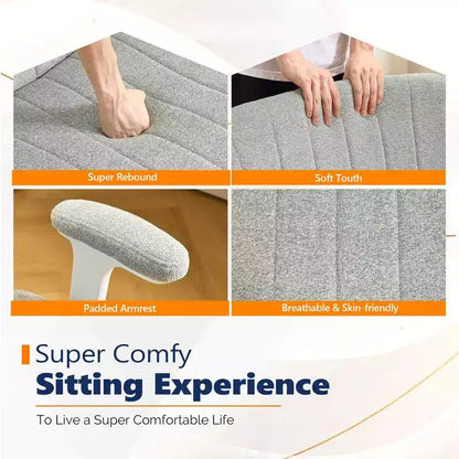 Karl Home | Fauteuil pivotant en chenille avec accoudoirs ajustables rabattables pour s'asseoir les jambes croisées