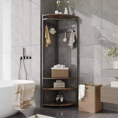 Porte-manteau d'angle CuisinSmart, arbre d'entrée d'angle avec banc à chaussures et étagère et 6 crochets doubles pour entrée, couloir, salle de bain, placard