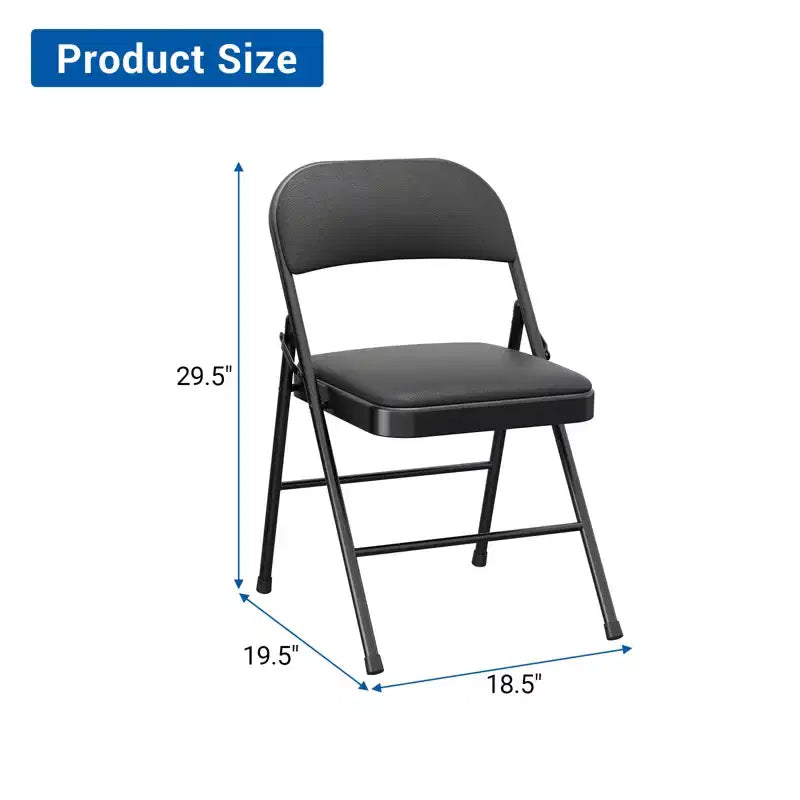 Lot de 2 ou 4 chaises pliantes avec coussins rembourrés, supportant jusqu'à 158 kg, pour salle à manger, bureau à domicile, événements intérieurs et extérieurs