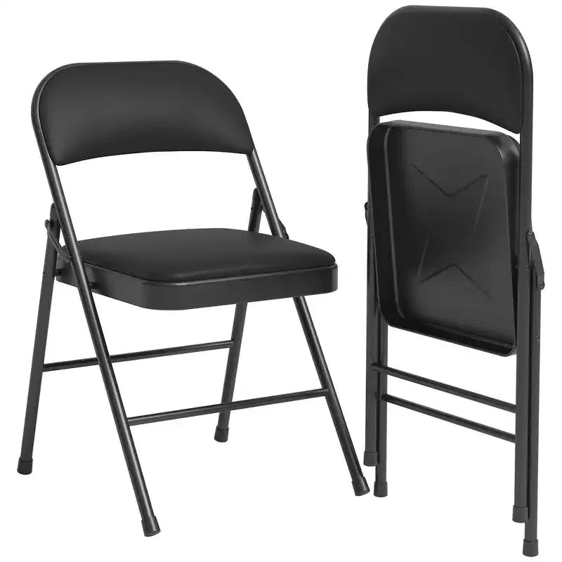 Lot de 2 ou 4 chaises pliantes avec coussins rembourrés, supportant jusqu'à 158 kg, pour salle à manger, bureau à domicile, événements intérieurs et extérieurs