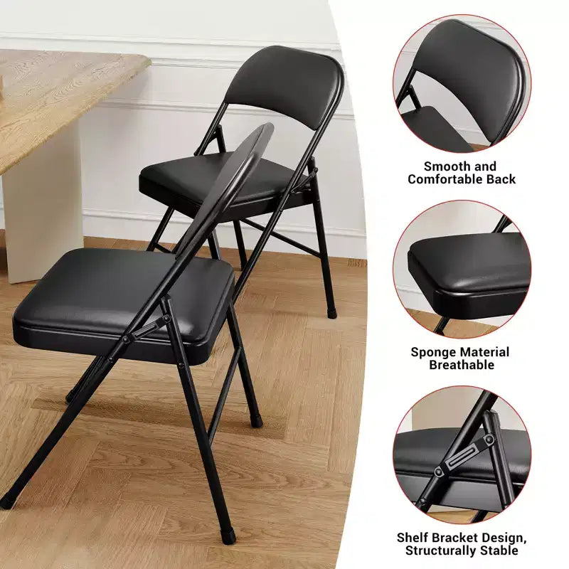 Lot de 2 ou 4 chaises pliantes avec coussins rembourrés, supportant jusqu'à 158 kg, pour salle à manger, bureau à domicile, événements intérieurs et extérieurs