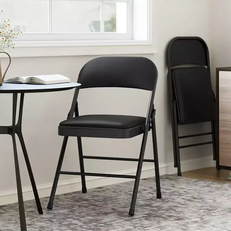 Lot de 2 ou 4 chaises pliantes avec coussins rembourrés, supportant jusqu'à 158 kg, pour salle à manger, bureau à domicile, événements intérieurs et extérieurs
