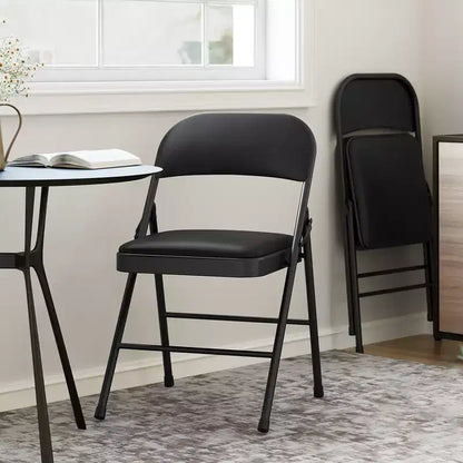 Lot de 2 ou 4 chaises pliantes avec coussins rembourrés, supportant jusqu'à 158 kg, pour salle à manger, bureau à domicile, événements intérieurs et extérieurs