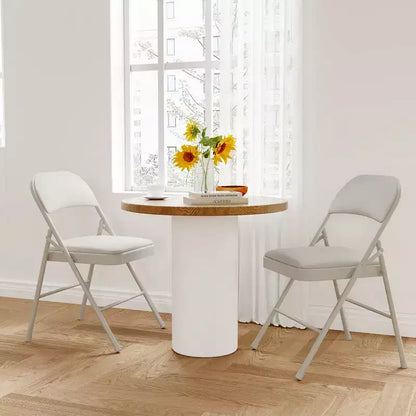 Set of 2/4 Folding Chairs with Padded Cushions Hold Up to 350 Pounds for Dining Room, Home Office, Indoor and Outdoor Events