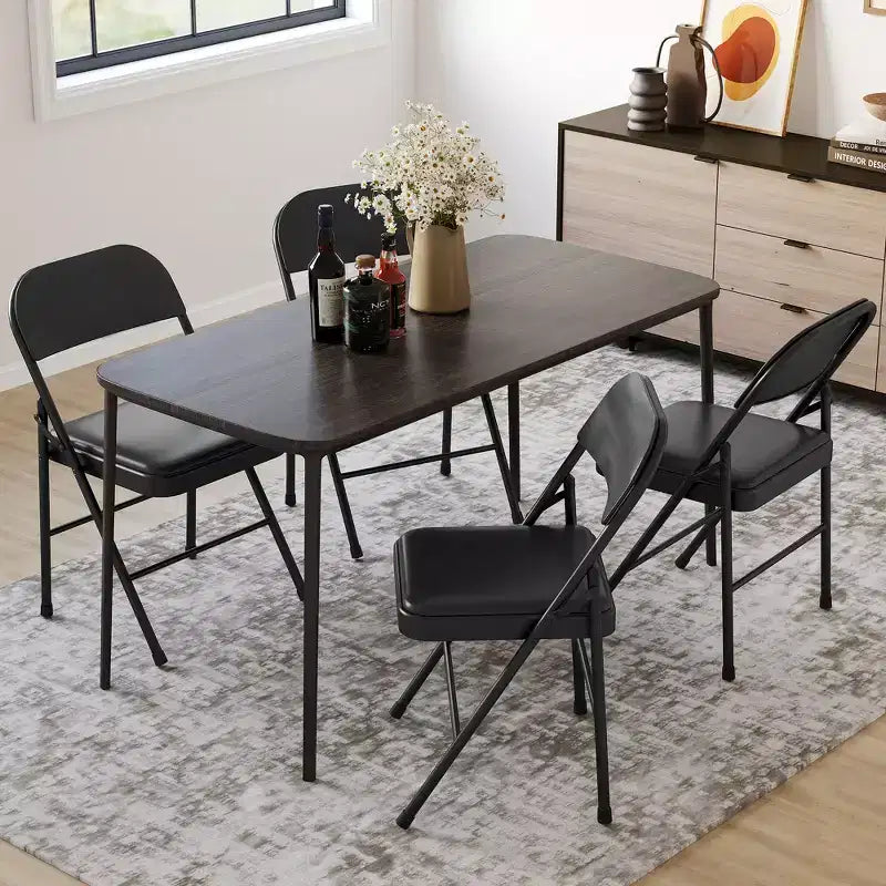 Lot de 2 ou 4 chaises pliantes avec coussins rembourrés, supportant jusqu'à 158 kg, pour salle à manger, bureau à domicile, événements intérieurs et extérieurs
