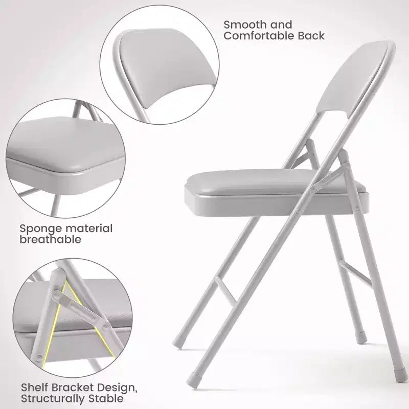Lot de 2 ou 4 chaises pliantes avec coussins rembourrés, supportant jusqu'à 158 kg, pour salle à manger, bureau à domicile, événements intérieurs et extérieurs