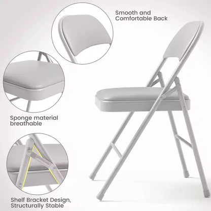 Lot de 2 ou 4 chaises pliantes avec coussins rembourrés, supportant jusqu'à 158 kg, pour salle à manger, bureau à domicile, événements intérieurs et extérieurs