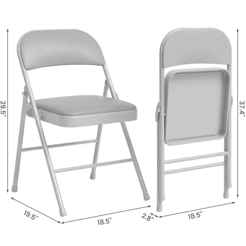 Lot de 2 ou 4 chaises pliantes avec coussins rembourrés, supportant jusqu'à 158 kg, pour salle à manger, bureau à domicile, événements intérieurs et extérieurs