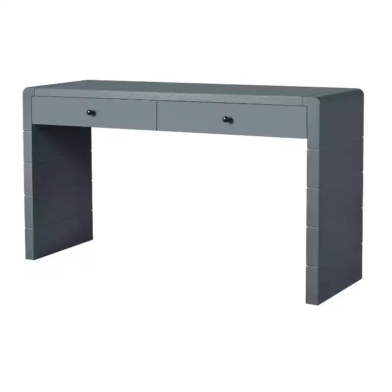 Table Console de Ferme Okak 55 po avec Coin Arrondi de Sécurité, Table d'Entrée avec 2 Tiroirs, Table d'Appoint pour Couloir, Salon