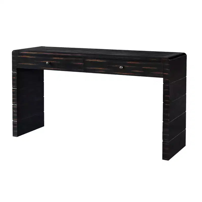 Table Console de Ferme Okak 55 po avec Coin Arrondi de Sécurité, Table d'Entrée avec 2 Tiroirs, Table d'Appoint pour Couloir, Salon