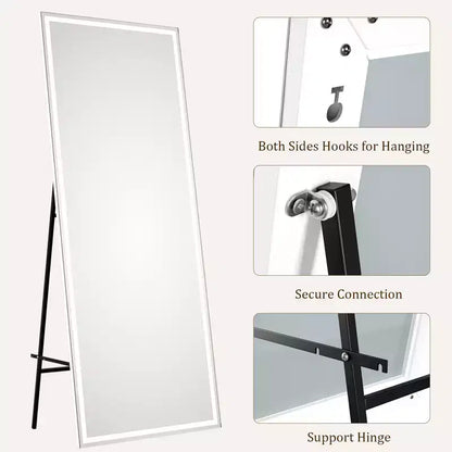 Miroir psyché arqué, Miroir psyché sur pied, Miroir inclinable sur pied avec support, Miroir mural, Grand miroir de dressing