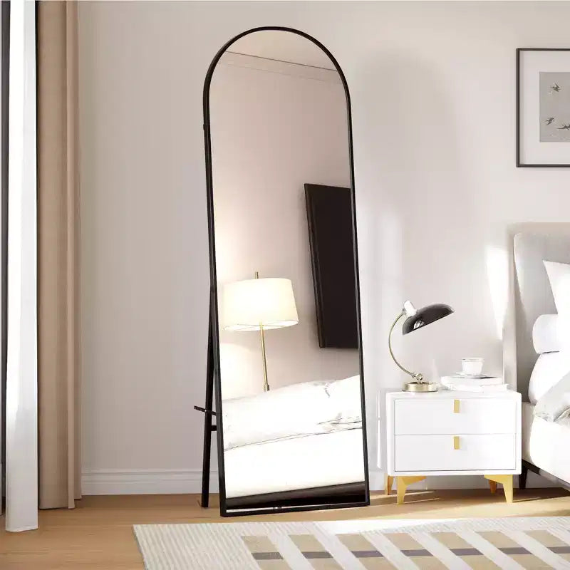 Miroir psyché arqué, Miroir psyché sur pied, Miroir inclinable sur pied avec support, Miroir mural, Grand miroir de dressing