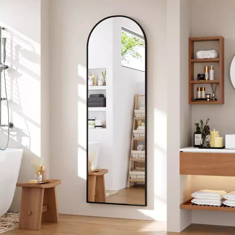 Miroir psyché arqué, Miroir psyché sur pied, Miroir inclinable sur pied avec support, Miroir mural, Grand miroir de dressing