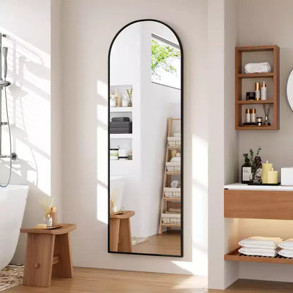 Miroir psyché arqué, Miroir psyché sur pied, Miroir inclinable sur pied avec support, Miroir mural, Grand miroir de dressing