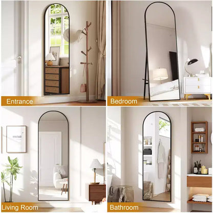 Miroir psyché arqué, Miroir psyché sur pied, Miroir inclinable sur pied avec support, Miroir mural, Grand miroir de dressing