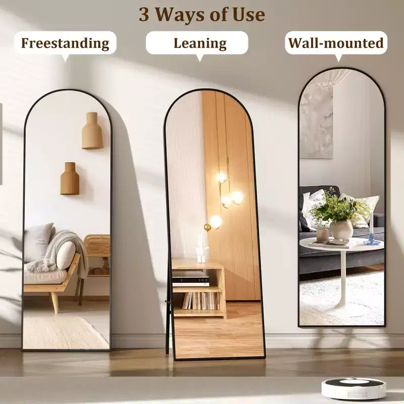 Miroir psyché arqué, Miroir psyché sur pied, Miroir inclinable sur pied avec support, Miroir mural, Grand miroir de dressing