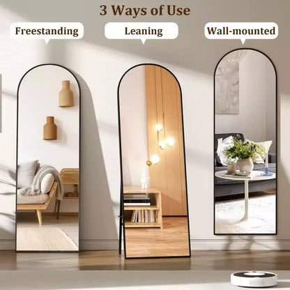 Miroir psyché arqué, Miroir psyché sur pied, Miroir inclinable sur pied avec support, Miroir mural, Grand miroir de dressing