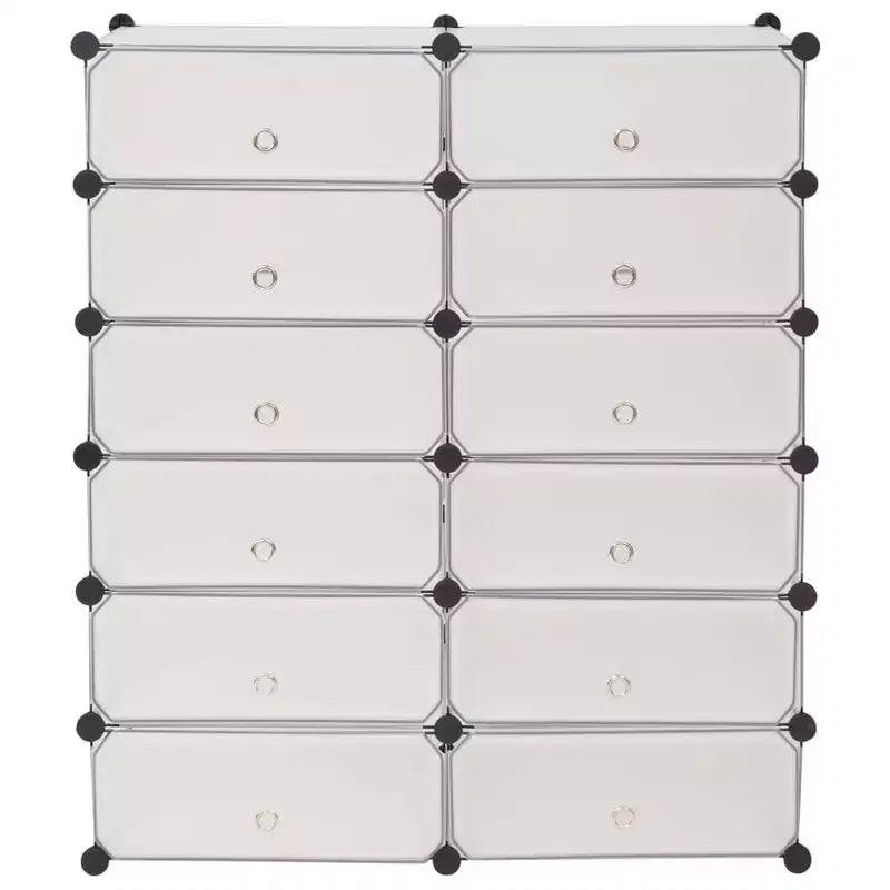 vidaXL Range-chaussures emboîtable avec 12 compartiments blanc