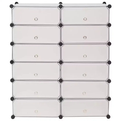 vidaXL Range-chaussures emboîtable avec 12 compartiments blanc