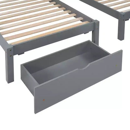 Lit superposé Triple (grand lit en bas, lits jumeaux au milieu et en haut) pour 3 enfants, en bois, avec tiroirs et barrières de sécurité, pour chambre à coucher ou dortoir