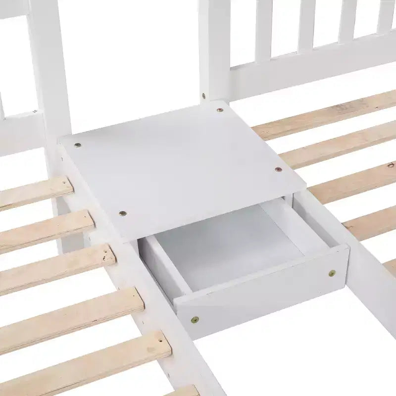 Lit superposé Triple (grand lit en bas, lits jumeaux au milieu et en haut) pour 3 enfants, en bois, avec tiroirs et barrières de sécurité, pour chambre à coucher ou dortoir