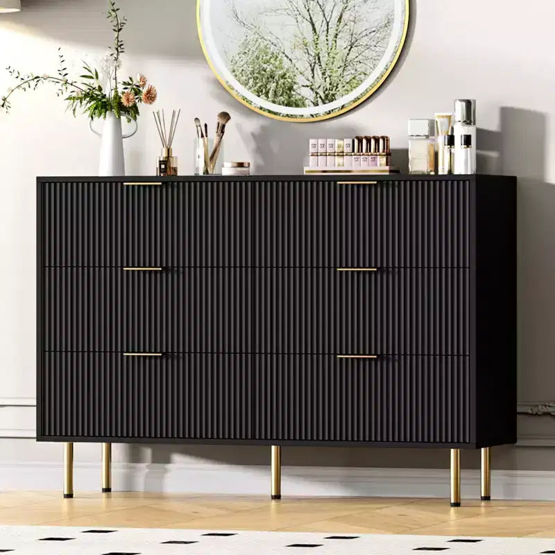 6 Drawer Dresser for Bedroom, Wooden Chest of Drawers, Modern Storage Dressers, for Living Room, Closet, Hallway, Entryway