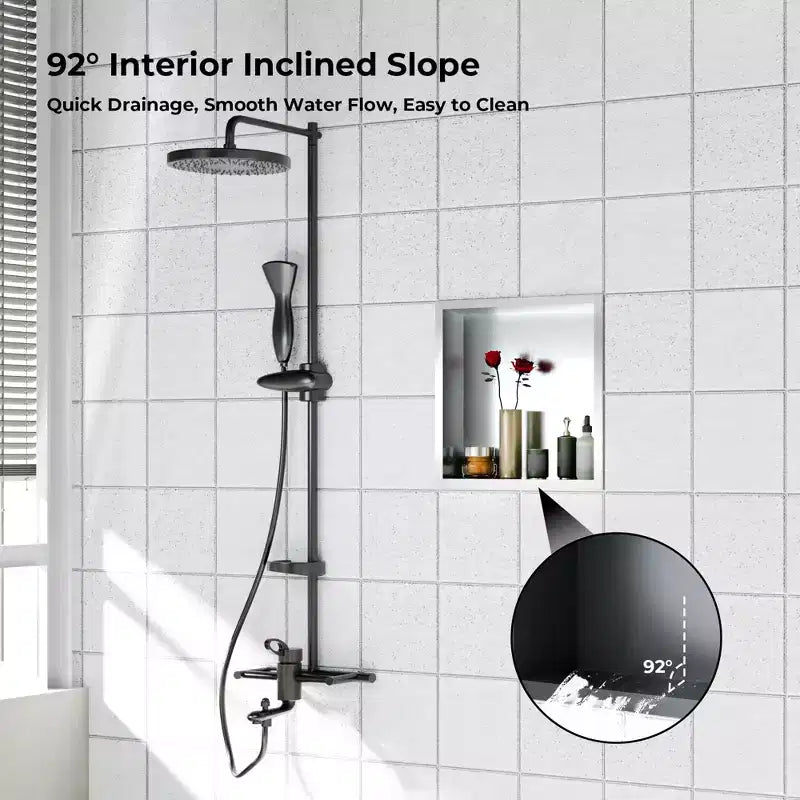 Niche de douche en acier inoxydable, organiseur mural de salle de bain encastré 304 pour douche
