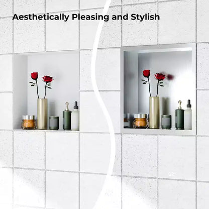 Niche de douche en acier inoxydable, organiseur mural de salle de bain encastré 304 pour douche