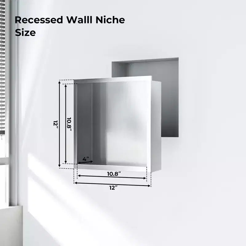 Niche de douche en acier inoxydable, organiseur mural de salle de bain encastré 304 pour douche