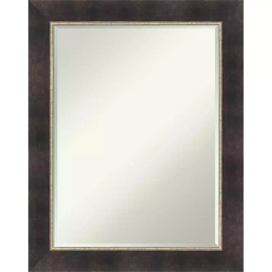 Amanti Art Odin Antique Bronze Petite Bevel Wood Bathroom Wall Mirror 28.75 x 22.75 in.