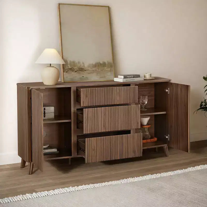 Buffet moderne avec rangement Spruce & Spring de 62 pouces