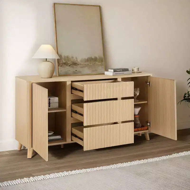 Buffet moderne avec rangement Spruce & Spring de 62 pouces