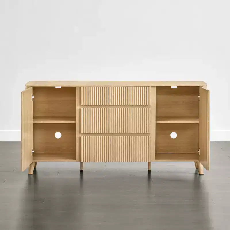 Buffet moderne avec rangement Spruce & Spring de 62 pouces