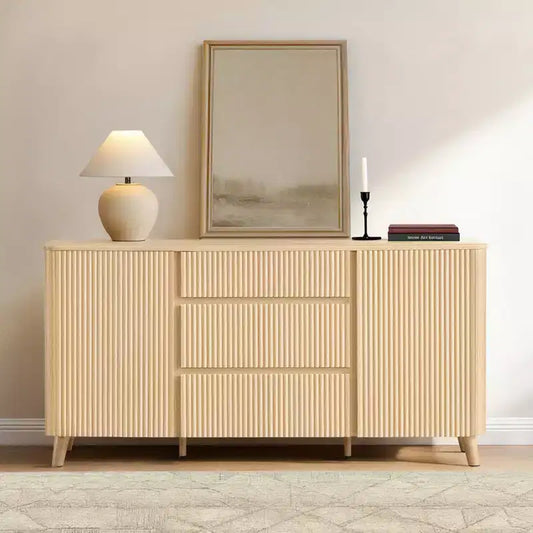 Spruce & Spring 62-Inch Sideboard Cabinet, Modern Buffet Cabinet with Storage