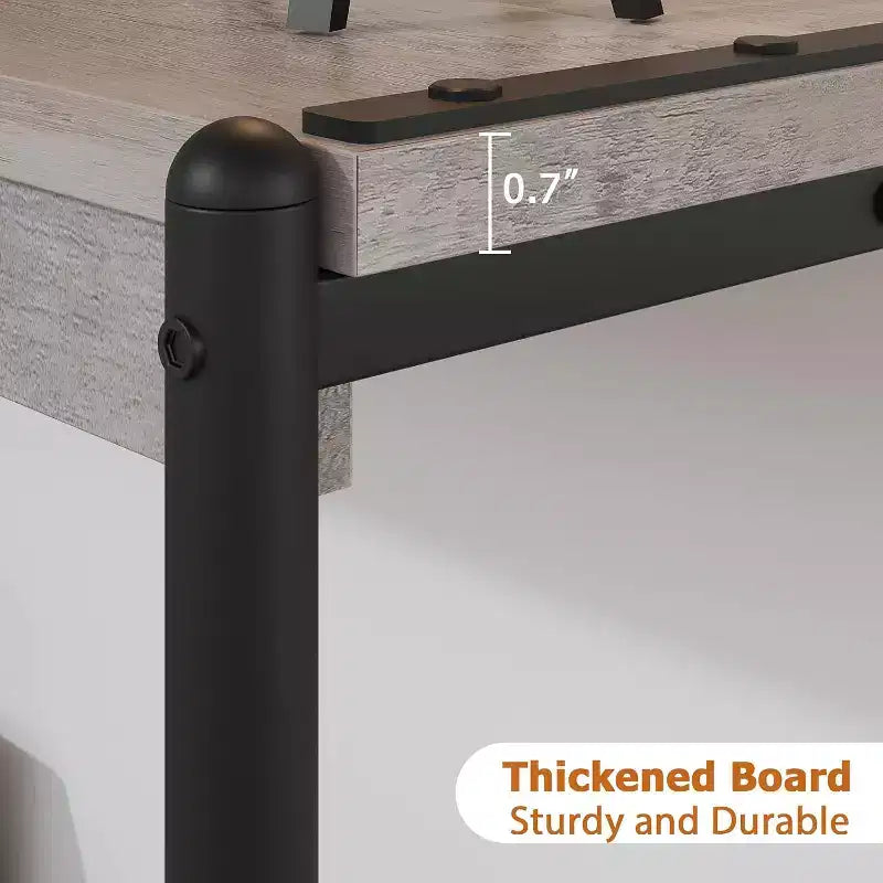 Console en panneaux de particules - Table console de 40 pouces, table à deux niveaux à lattes avec étagères, style rustique de ferme pour entrée, salon, couloir