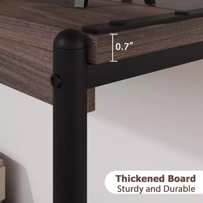 Console en panneaux de particules - Table console de 40 pouces, table à deux niveaux à lattes avec étagères, style rustique de ferme pour entrée, salon, couloir