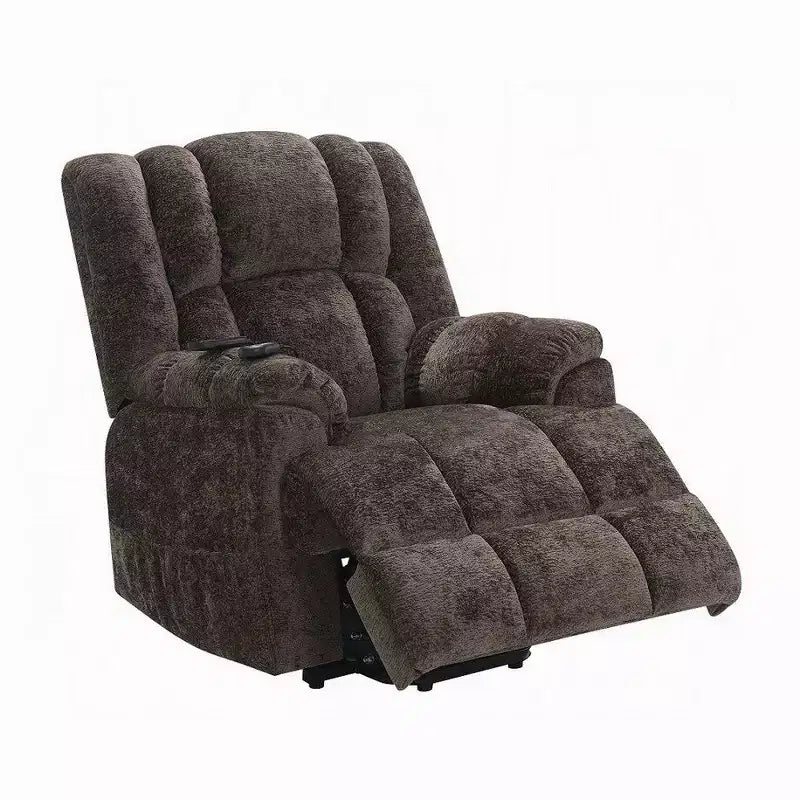Fauteuil inclinable électrique Royal Hampton avec releveur, fonction chauffante, massage, velours marron