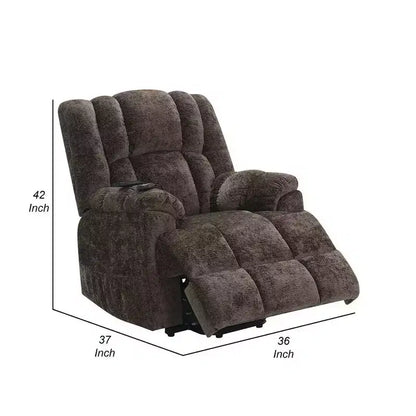 Fauteuil inclinable électrique Royal Hampton avec releveur, fonction chauffante, massage, velours marron