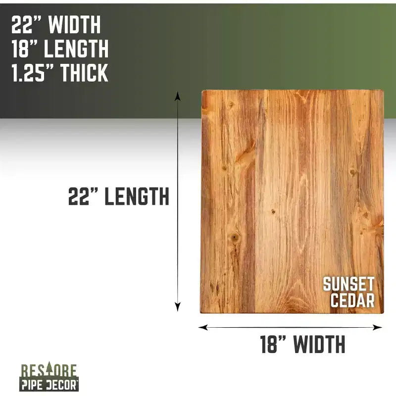 Plateau de table en bois massif de cèdre RESTORE Sunset par Pipe Decor