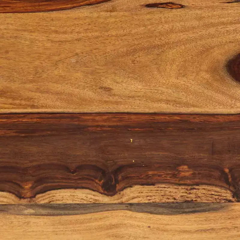 Table basse en bois d'acacia massif marron, acier thermolaqué
