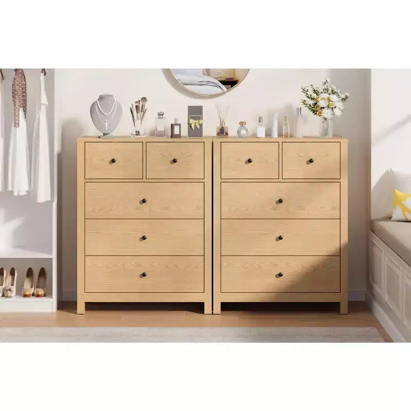 Commode 5 tiroirs pour chambre à coucher, commode haute moderne avec tiroirs de rangement, commode en bois pour chambre à coucher, entrée, couloir