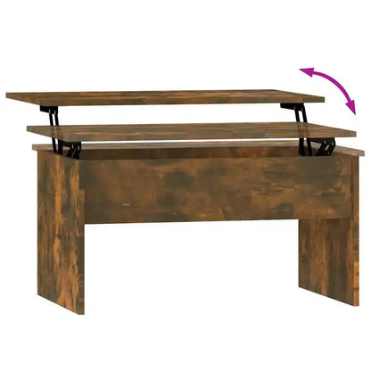 Table basse en bois d'ingénierie chêne fumé 80x50.5x41.5 cm