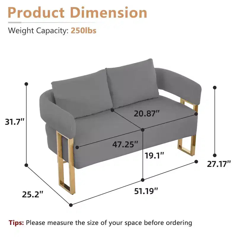 Fauteuil moderne Okak en molleton Teddy avec cadre en métal doré, fauteuil de réception pour salons, zones de détente