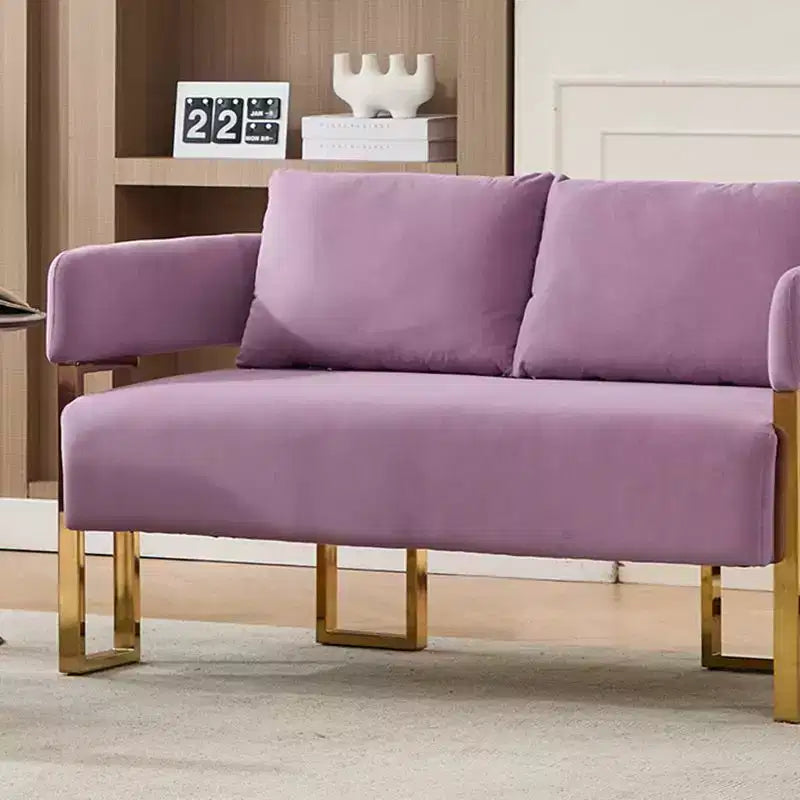 Fauteuil moderne Okak en molleton Teddy avec cadre en métal doré, fauteuil de réception pour salons, zones de détente