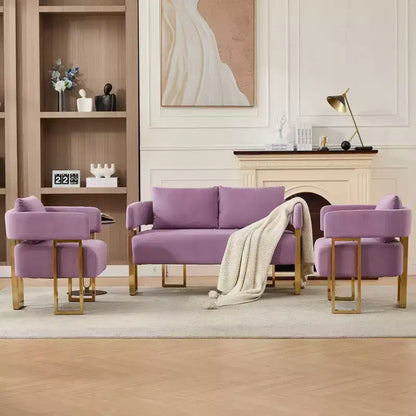 Fauteuil moderne Okak en molleton Teddy avec cadre en métal doré, fauteuil de réception pour salons, zones de détente