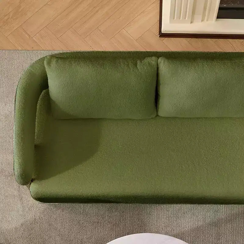 Fauteuil moderne Okak en molleton Teddy avec cadre en métal doré, fauteuil de réception pour salons, zones de détente