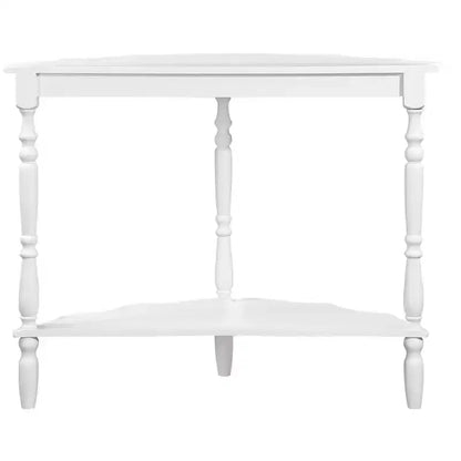 Console demi-lune Okak avec plateau motif nuage, table d'entrée avec cadre et pieds en bois, table de couloir pour salon, foyer, blanc